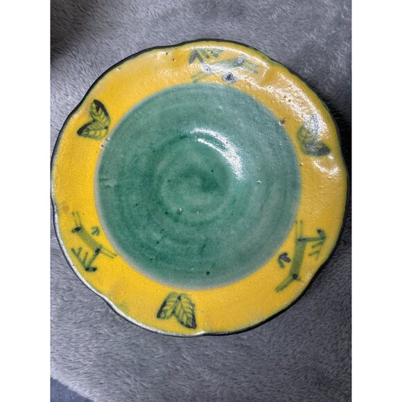 F.B.C. Anaca Italy Ceramic Tea Cup & Saucer Set Artisan 5505 Folkart signed - Picture 10 of 16